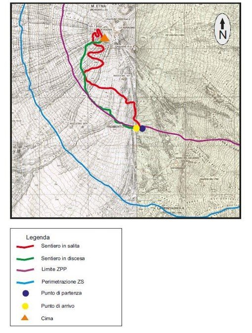 Kaart Wandelroute Nicolosi
