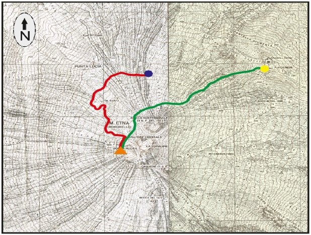 Kaart Geautoriseerde Routes Linguaglossa